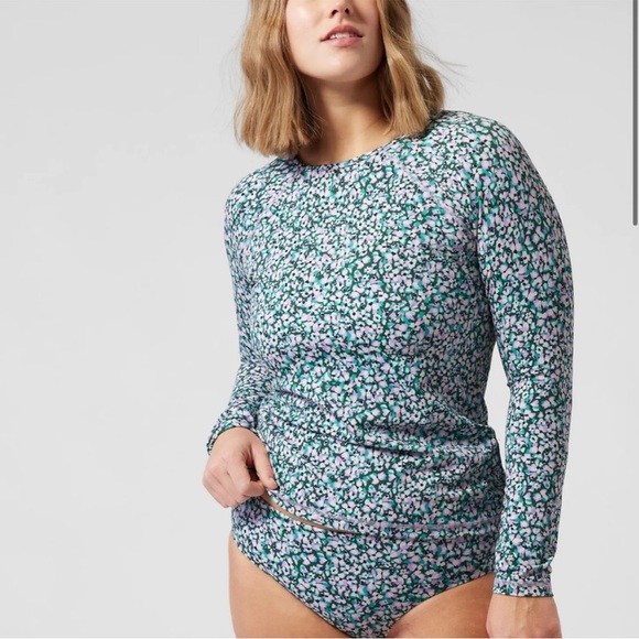 Athleta Swim Nwt Athleta Point Break Rash Guard Camo Flora Gables